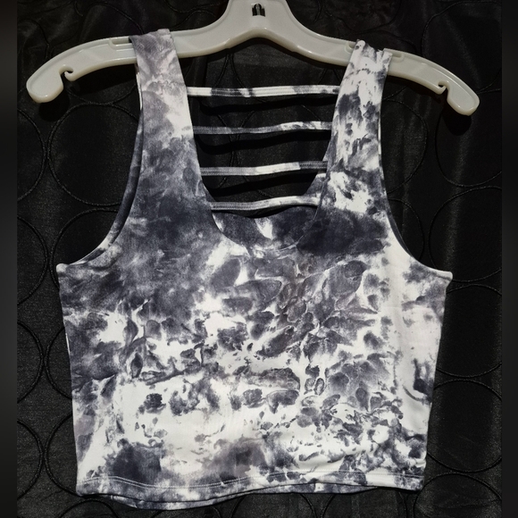 Jessica Simpson Black and White Tie-Dye Tank Top - Picture 1 of 4